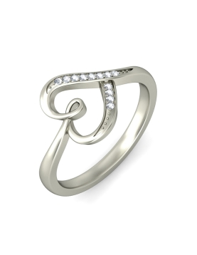 1pc Bohemian Style 18K Gold Plated Heart Shaped Enamel Couple Rings, Women Jewelry Valentines Day Gift